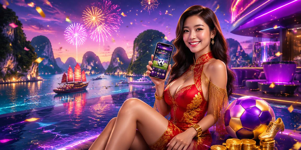 Cá cược bóng đá tại Hạ Long Bay với màn hình neon rực rỡ