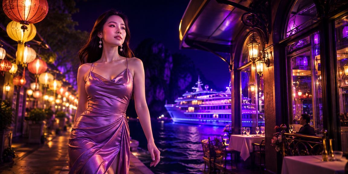 Khung cảnh vịnh Hạ Long với không gian thưởng thức cà phê và xem thông tin bonus VIP